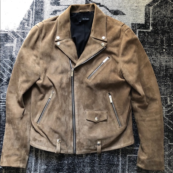 Kooples Lambskin Suede Leather Biker 